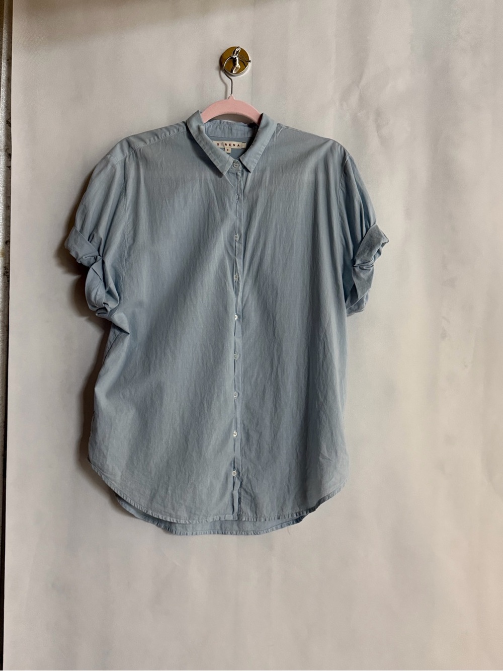 Xirena Blue Cotton Button Down Shirt Size S